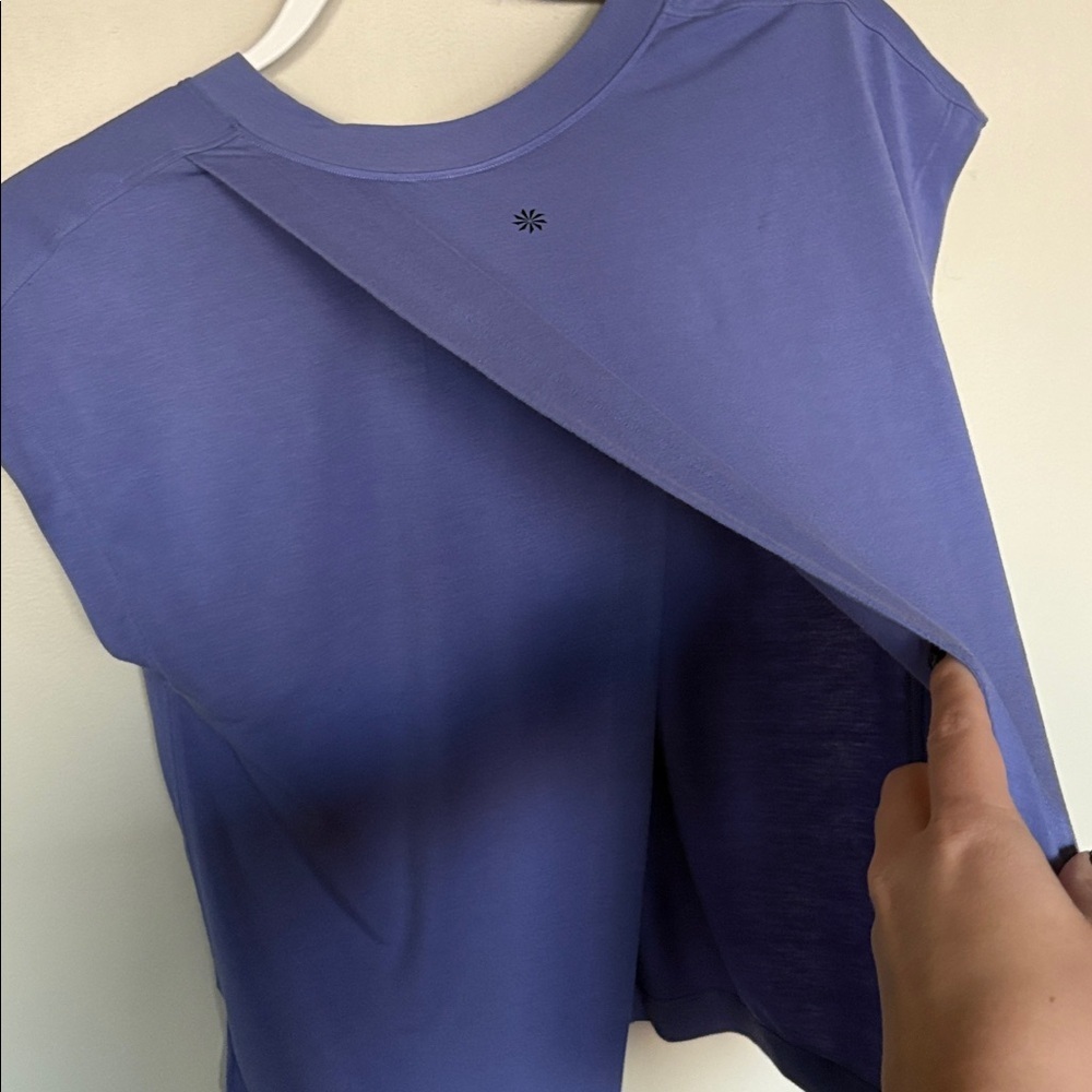 Athleta Purple V-Neck Open Back Athletic Top Size S - Picture 4 of 6